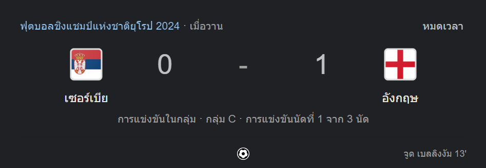 เซอร์เบีย 0-1 อังกฤษ