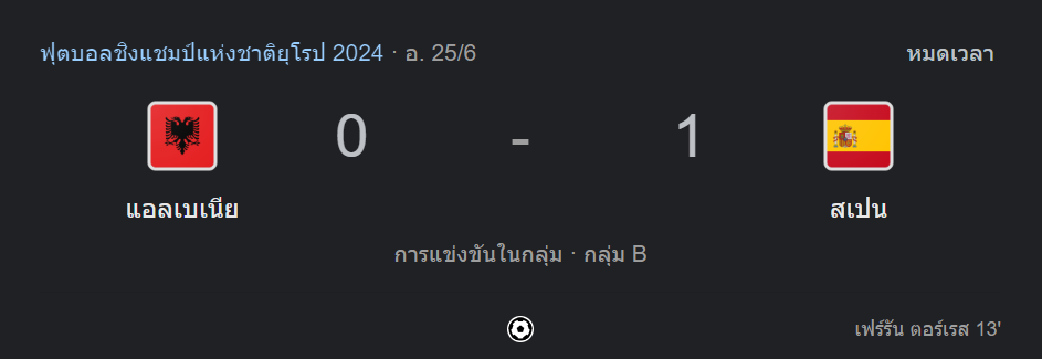 แอลเบเนีย 0-1 สเปน