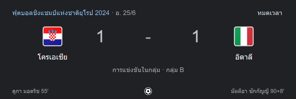 โครเอเชีย 1-1 อิตาลี