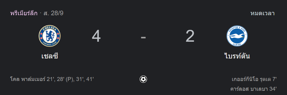 เชลซี 4-2 ไบร์ทตัน